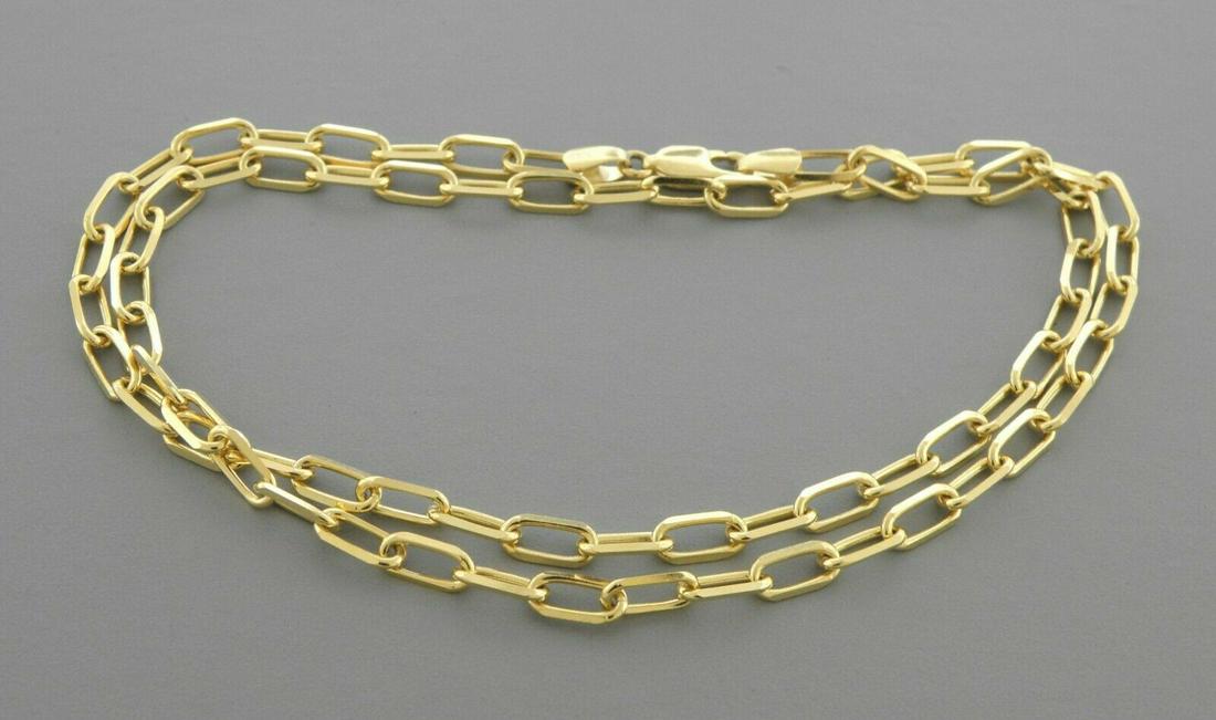 14K YELLOW GOLD OVAL LINK CHAIN NECKLACE 3mm - 18\" (1 of 2)
