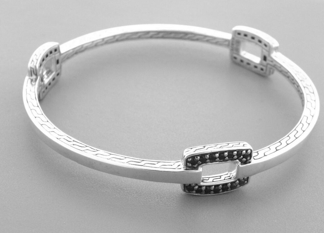 JOHN HARDY STERLING SILVER  BLACK SAPPHIRE BANGLE (1 of 2)