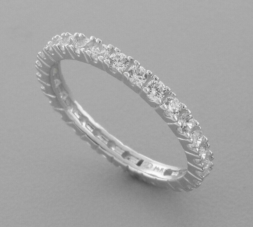 14K WHITE GOLD FULL ETERNITY CZ BAND RING 1ct (1 of 2)