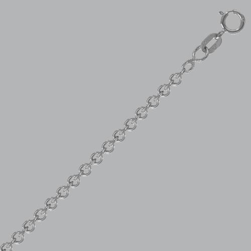 NEW 14K WHITE GOLD ROLO CHAIN NECKLACE (1 of 2)