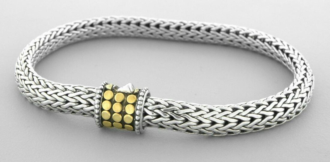 JOHN HARDY 18K GOLD STERLING SILVER BRACELET 7.5" (1 of 2)