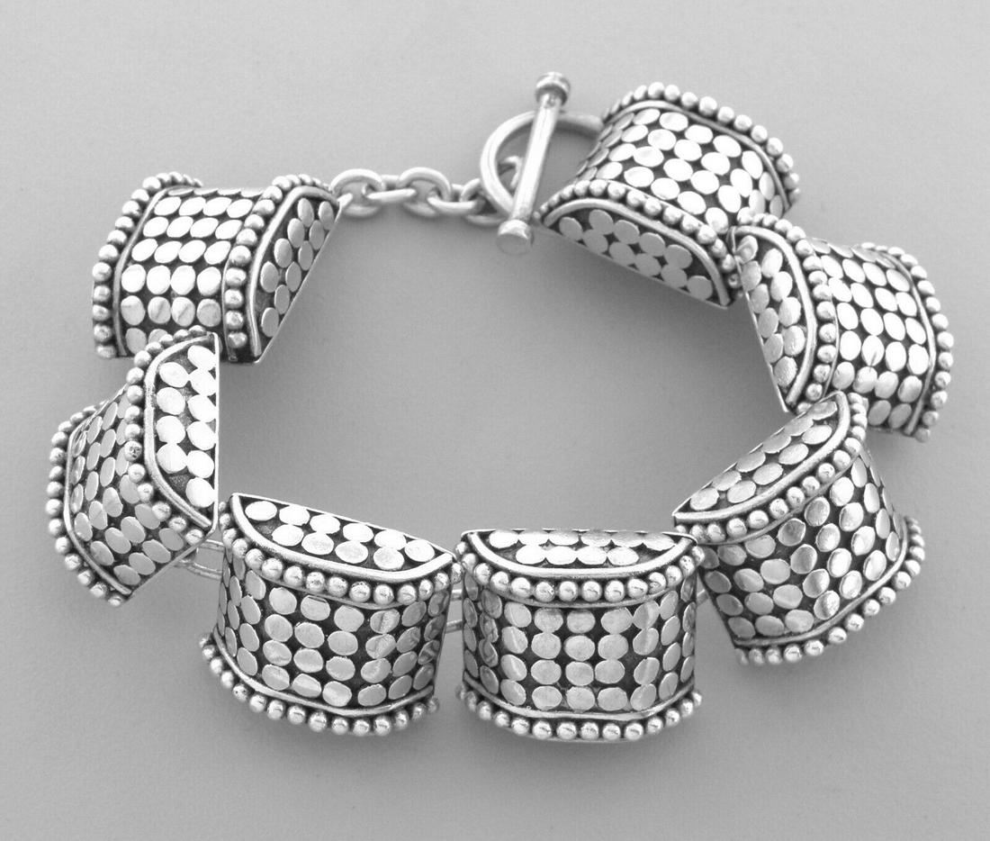 VINTAGE JOHN HARDY STERLING SILVER DOT BRACELET HEAVY T (1 of 2)