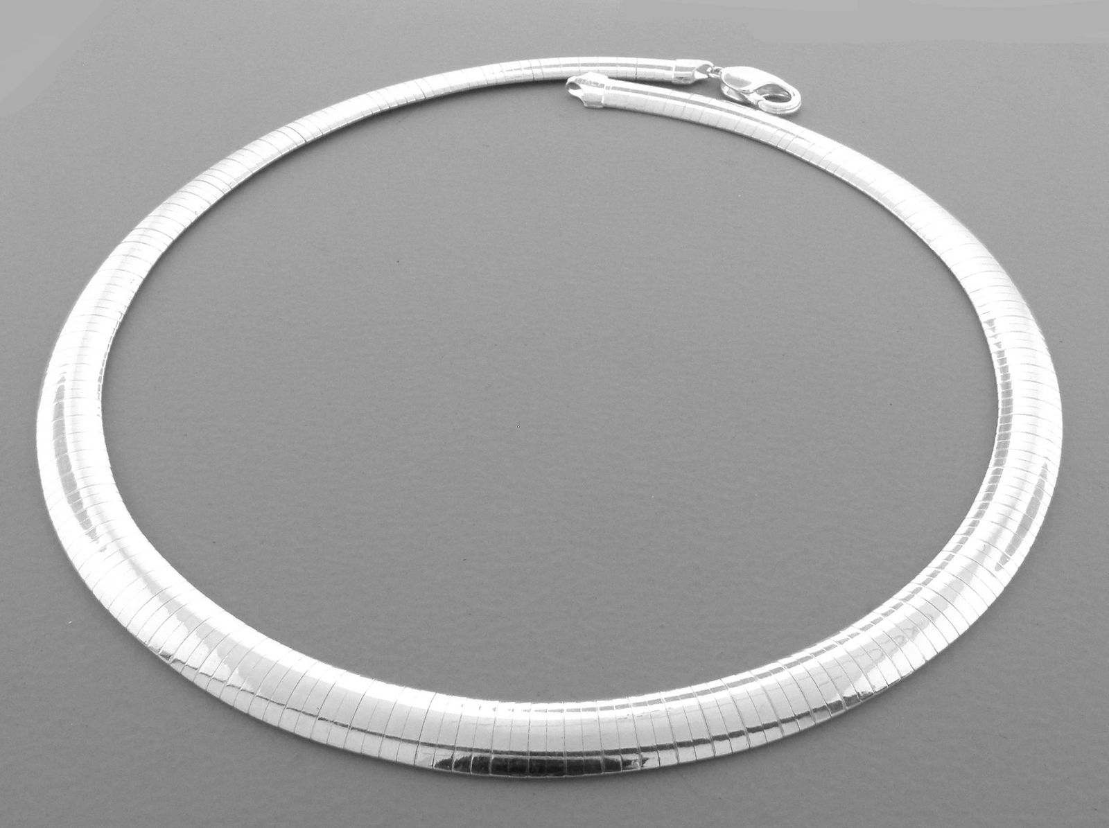 NEW OMEGA CHAIN STERLING SILVER ITALIAN NECKLACE 10mm (1 of 2)