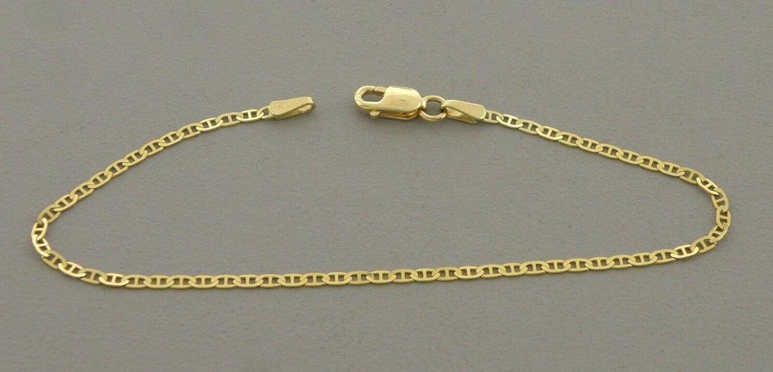 14K YELLOW GOLD GUCCI MARINER ANCHOR ANKLET 1.5mm - 10" (1 of 2)
