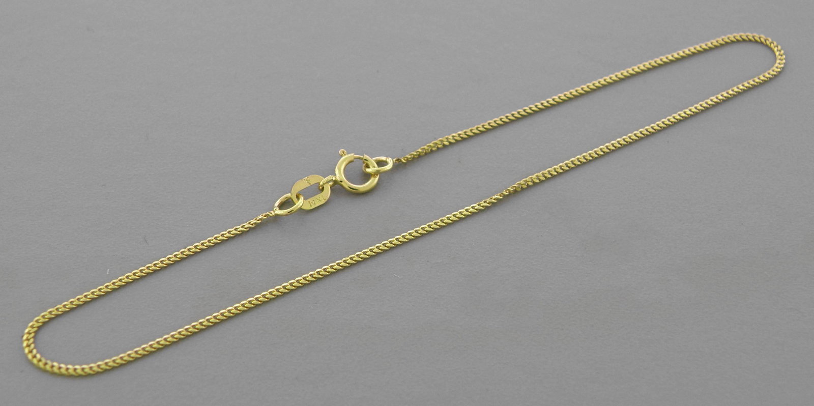 14K YELLOW GOLD CURB CHAIN BRACELET 1mm SIZES 7" (1 of 2)