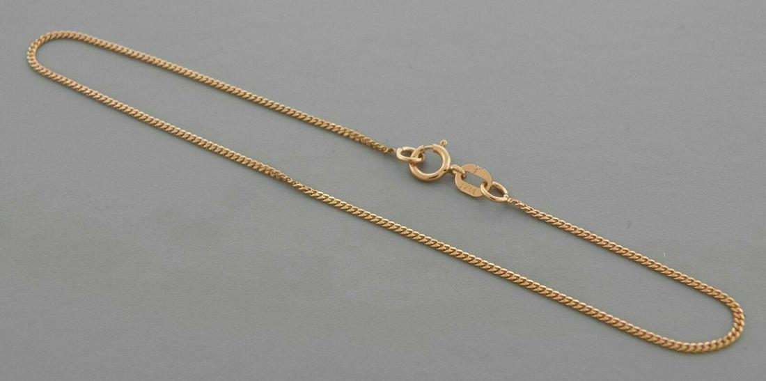 NEW 14K ROSE GOLD CURB CHAIN BRACELET 1mm SIZES 7" (1 of 2)