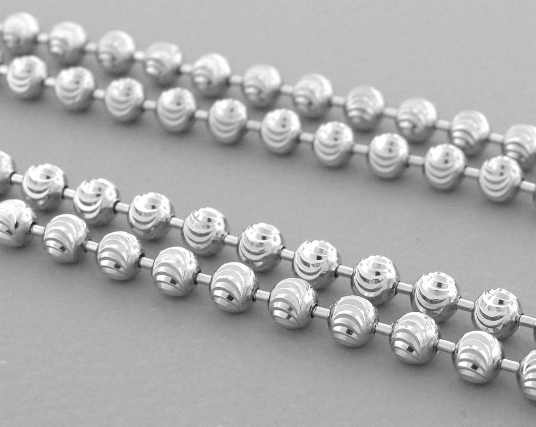 BALL MOON CHAIN STERLING SILVER ITALIAN NECKLACE 4mm (1 of 2)