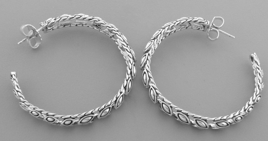 JOHN HARDY STERLING SILVER HOOP EARRINGS POST BACK (1 of 2)