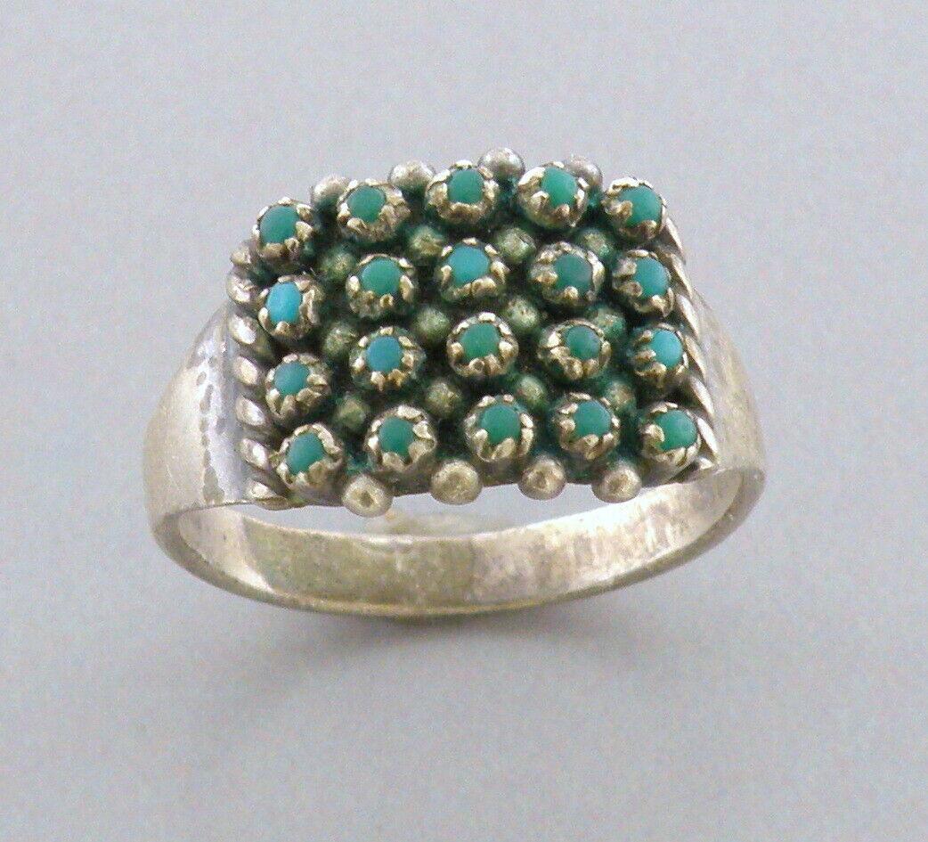 VINTAGE NAVAJO STERLING SILVER TURQUOISE SNAKE EYE RING (1 of 2)