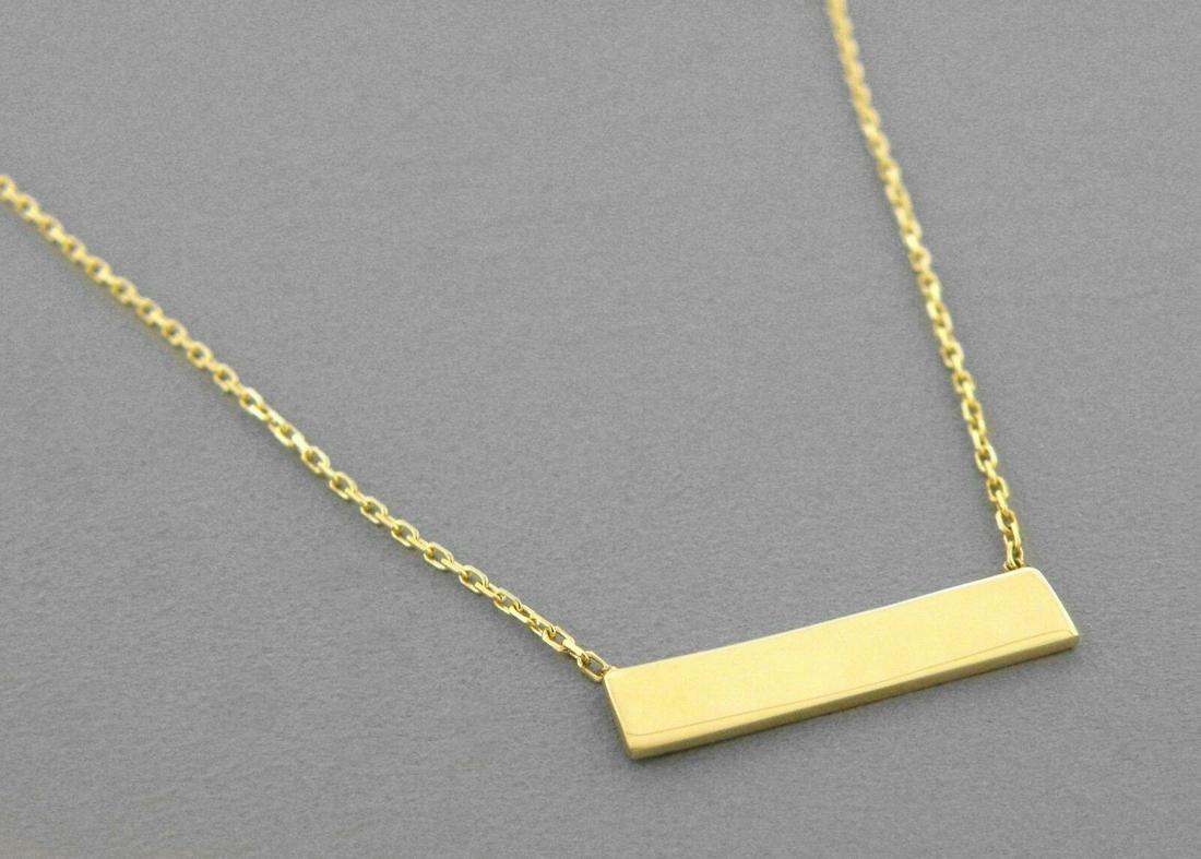 NEW 14K YELLOW GOLD LADIES FANCY NECKLACE 16" ID BAR (1 of 2)