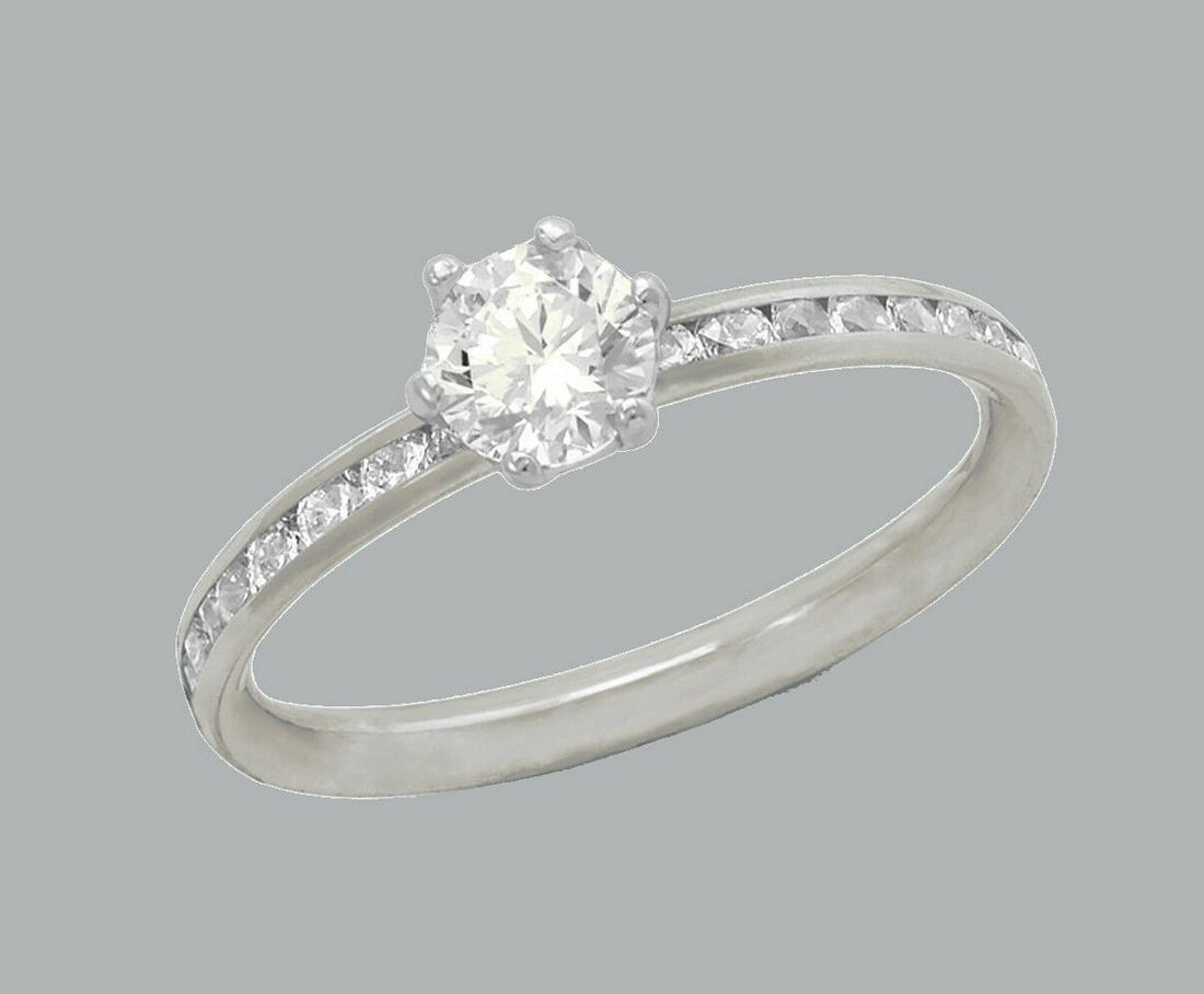 14K WHITE GOLD ETERNITY CHANNEL SET ENGAGEMENT CZ RING (1 of 1)