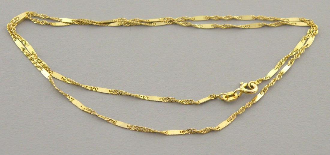 NEW 14K YELLOW GOLD SINGAPORE CHAIN 18" NECKLACE (1 of 2)
