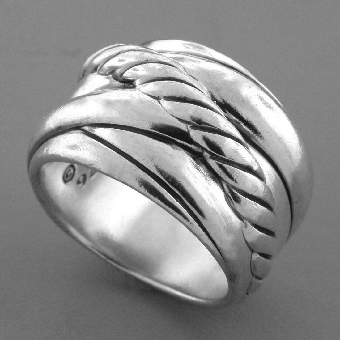 DAVID YURMAN STERLING SILVER WIDE CROSSOVER RING (1 of 2)