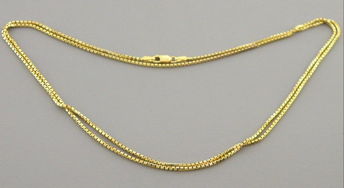 14K YELLOW GOLD BEAUTIFUL BOX CHAIN 28" NECKLACE (1 of 2)