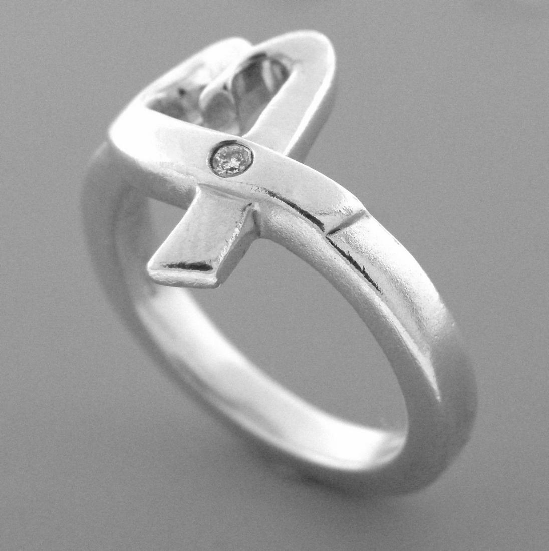 TIFFANY & Co. STERLING SILVER LOVING HEART RING (1 of 2)