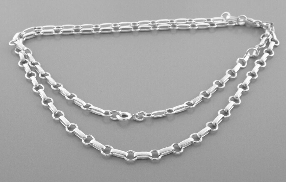 VINTAGE STERLING SILVER UNISEX CHAIN LINK NECKLACE 24" (1 of 2)