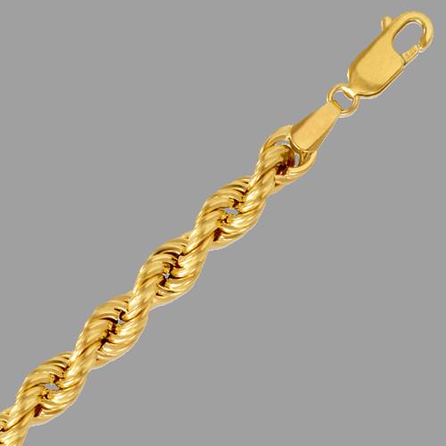 14K YELLOW GOLD ROPE CHAIN NECKLACE 4mm 20" (0721) on Dec 25, 2022