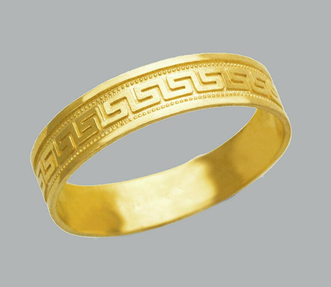 NEW 14K YELLOW GOLD LADIES RING BAND FILIGREE GREEK KEY (1 of 1)