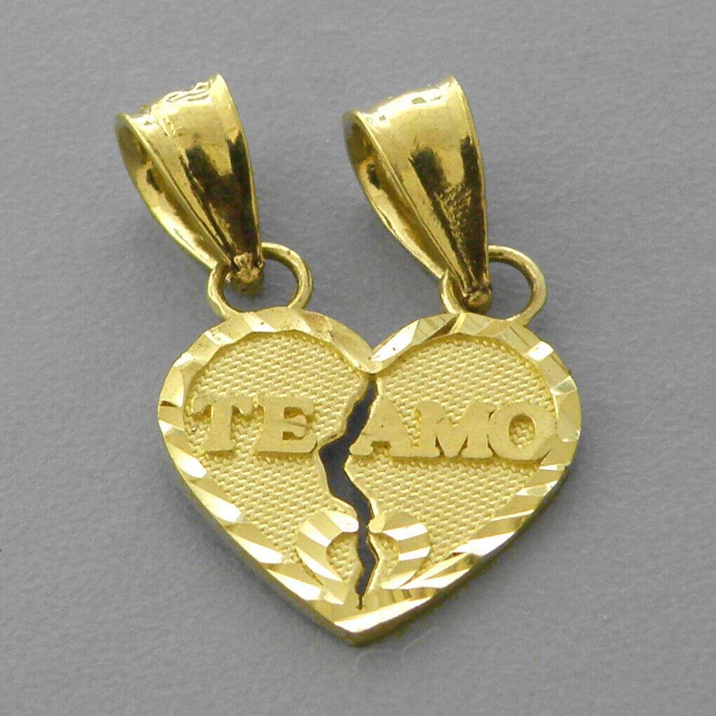 NEW 14K YELLOW GOLD HEART CHARM PENDANT TE AMO 11mm: NEW 14K YELLOW GOLD TE AMO HEART PENDANT New 14K Yellow Gold Heart Pendant Measures: 11mm x 10mm - 1g Pendant has a polished finish Stamp: 14k
