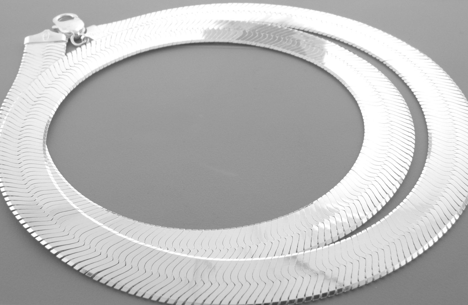 MAGIC HERRINGBONE SILVER ITALIAN NECKLACE 14.5mm - 24" (1 of 2)