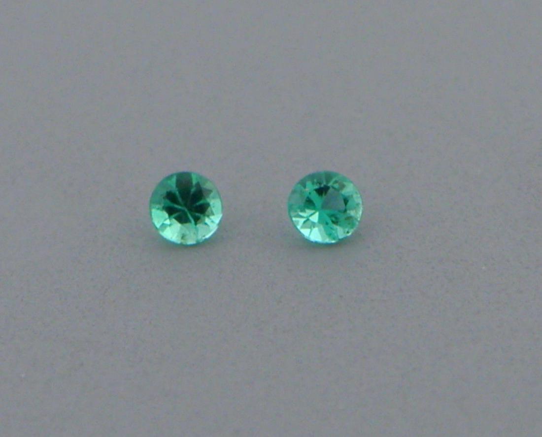 1.8mm MATCHING PAIR ROUND NATURAL COLOMBIAN EMERALD: Sale is for 2 round cut natural Emeralds Matching pair Emeralds measures 1.8mm in diameter New, never used before