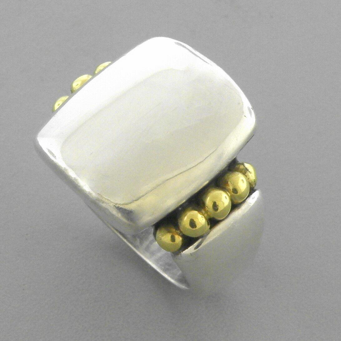 LAGOS CAVIAR 18K GOLD STERLING SILVER SIGNET RING (1 of 2)