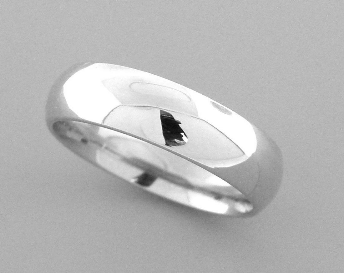 14K WHITE SOLID GOLD 5MM COMFORT BAND WEDDING RING 7 (1 of 2)