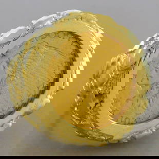 22K $2.5 INDIAN HEAD GOLD COIN 14K YELLOW GOLD MEN'S NUGGET RING HEAVY: VINTAGE 14K GOLD NUGGET COIN RING $2.5 22K Indian head gold coin nugget ring 14K gold ring 22k gold coin Size 10, (we can resize for free, sizes 9-12) Measures 24mm wide New Date may vary If you want
