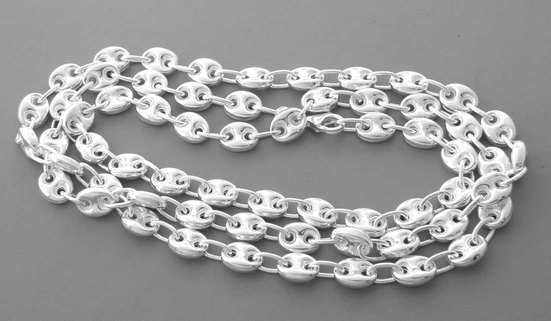 PUFF GUCCI CHAIN STERLING SILVER NECKLACE MENS 30" (1 of 2)