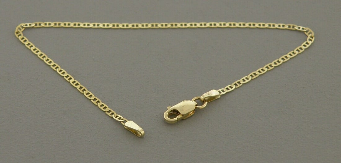 14K YELLOW GOLD GUCCI MARINER ANCHOR BRACELET 2mm - 7" (1 of 2)