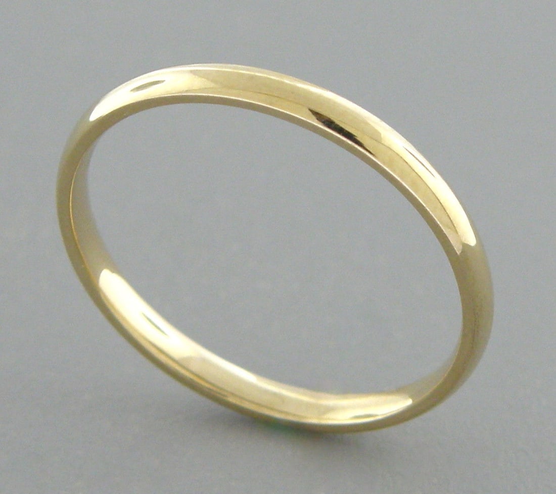 14K YELLOW SOLID GOLD 2MM COMFORT BAND WEDDING RING 7 (1 of 2)