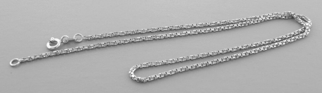 NEW 14K WHITE GOLD TWISTED BOX CHAIN NECKLACE (1 of 2)