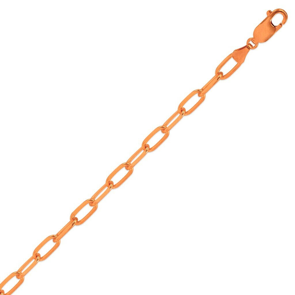 14K ROSE GOLD OVAL LINK CHAIN BRACELET 4.5mm (1 of 2)
