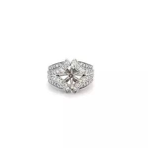 0.54 Carat Round Brilliant F VS2 Diamond 14k WG Semi Mount Ring (1 of 2)