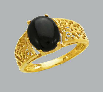 NEW 14K YELLOW GOLD LADIES CZ COCKTAIL RING ONYX: NEW 14K YELLOW GOLD CZ RING New 14K Yellow solid gold ring Ring size 7 Measures 11mm wide on top Cubic Zirconia Polished Finish Apx Weight: 4.1g