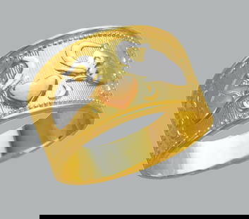 NEW 14K TRI COLOR GOLD LADIES RING ELEPHANT: NEW 14K TRI COLOR GOLD RING New 14K Tri color solid gold ring Ring size 7 Measures 11mm wide on top Polished Finish Apx Weight: 3.6g