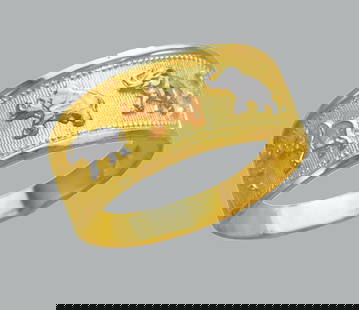 NEW 14K TRI COLOR GOLD LADIES RING ELEPHANT: NEW 14K TRI COLOR GOLD RING New 14K Tri color solid gold ring Ring size 7 Measures 9mm wide on top Polished Finish Apx Weight: 3g