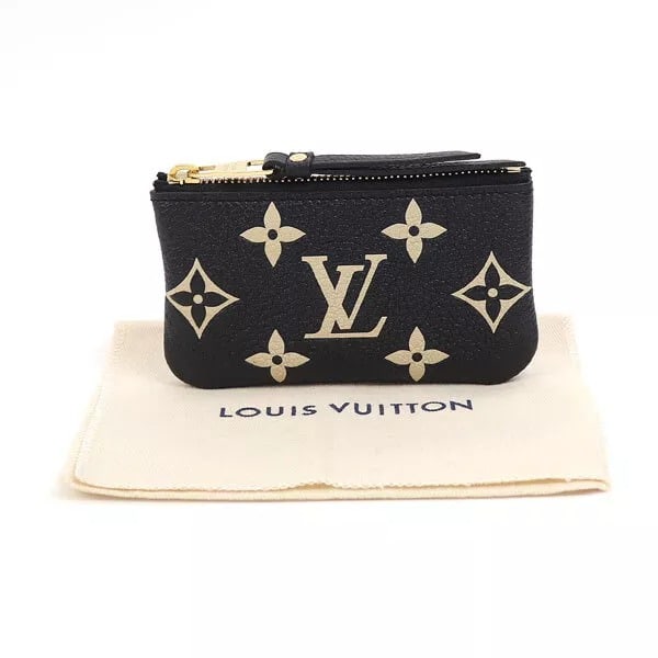LOUIS VUITTON Pouch Coin Case LV Monogram Black Noir Leather M80885 authentic (1 of 3)