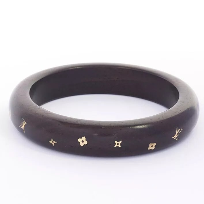 LOUIS VUITTON Bracelet Bangle LV Monogram Flower M66010 Wood authentic (1 of 3)