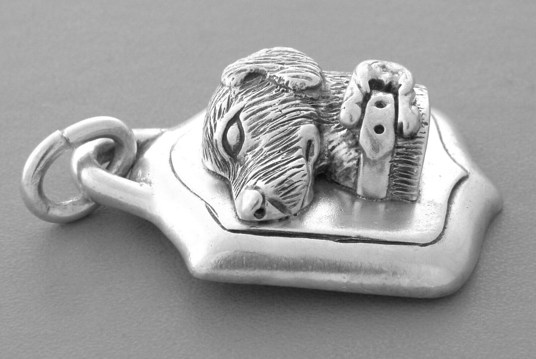 KIESELSTEIN CORD STERLING SILVER DOG PENDANT HEAVY RARE (1 of 2)