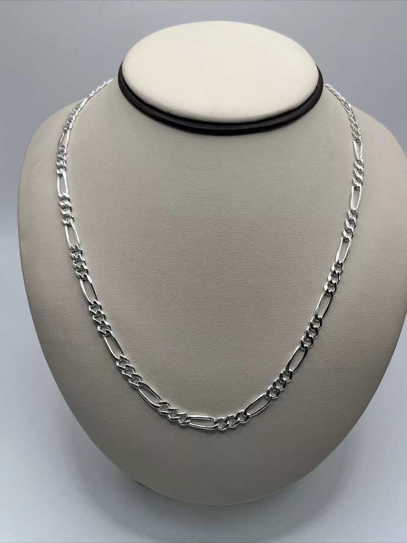 24" STERLING SILVER FIGARO NECKLACE 22.3 GRAMS (1 of 2)