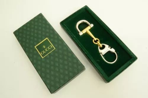 Authentic Gucci Gold Silver Plated Half Horsebit Keychain Accessory Buckle Clip (1 of 2)