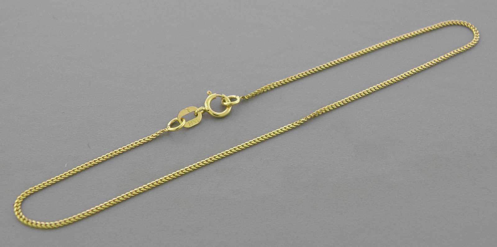 14K YELLOW GOLD CURB CHAIN BRACELET 1mm SIZES 7" (1 of 2)