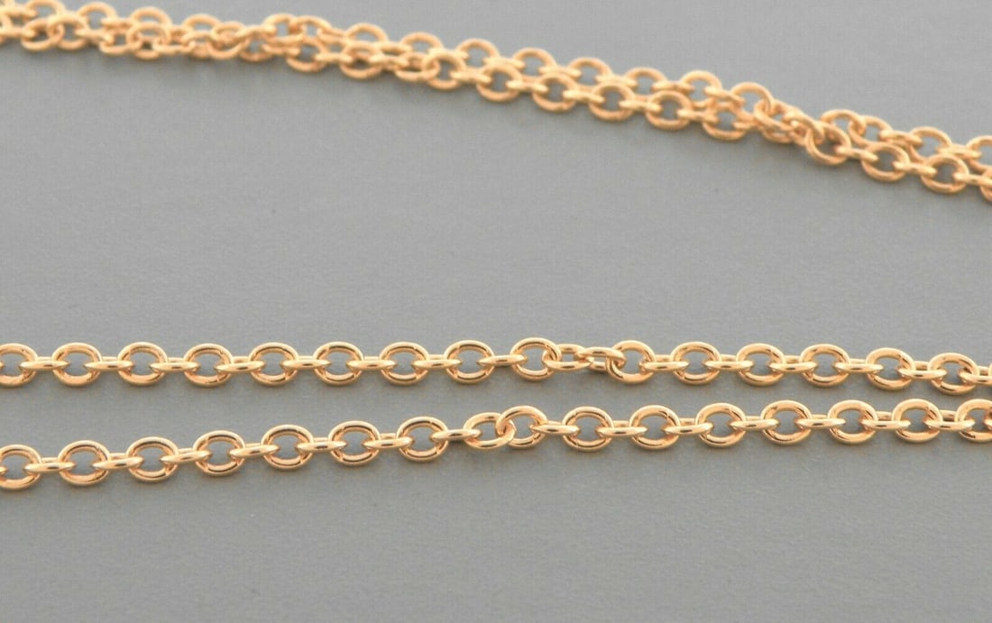 NEW 14K ROSE GOLD ROLO CHAIN NECKLACE (1 of 2)