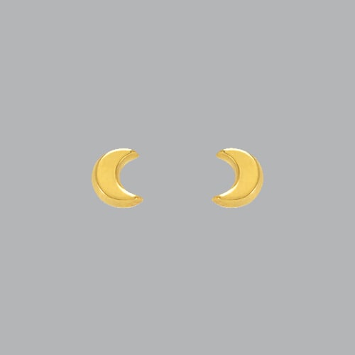 14K YELLOW GOLD GIRLS STUD EARRINGS SCREW BACK MOON: NEW 14K YELLOW GOLD STUD EARRINGS New 14K Yellow Gold Earrings Measures: 5mm Wide x 6mm High Stud Earrings Earrings have a polished finish Screw back Stamp: 14k Avg Weight: under 1g