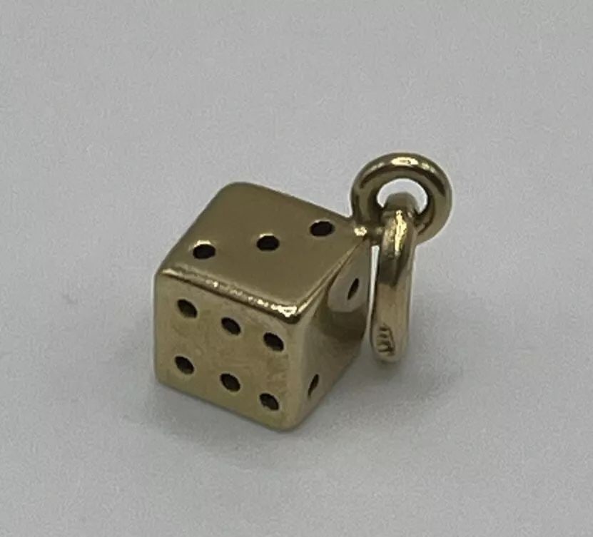 SMALL DICE 14K YELLOW GOLD CHARM (1 of 2)
