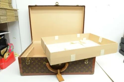 AUTHENTIC LOUIS VUITTON ALZER 60 VINTAGE MONOGRAM TRUNK TRAVEL LUGGAGE LOGO (1 of 2)