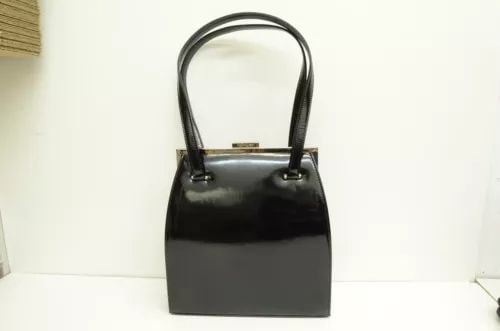AUTHENTIC YVES SAINT LAURENT RECTANGLE PULL CLIP PURSE BLACK LEATHER YSL BAG (1 of 2)