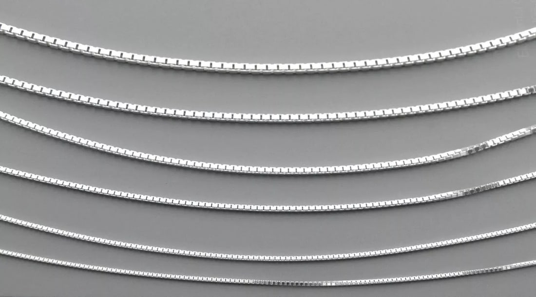 NEW STERLING SILVER BOX CHAIN NECKLACE 1.2mm , 20"  ITALY Size: 1.2mm Lengths: 20" Well made, not (1 of 2)