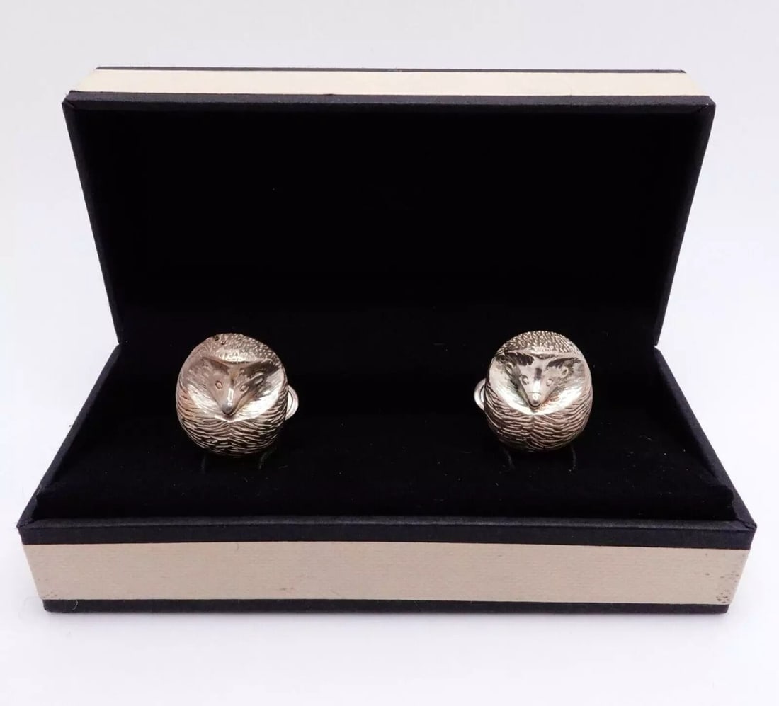 Links London 1945 Sterling Silver Hedgehog Animal Cufflinks - Box Included (1 of 2)